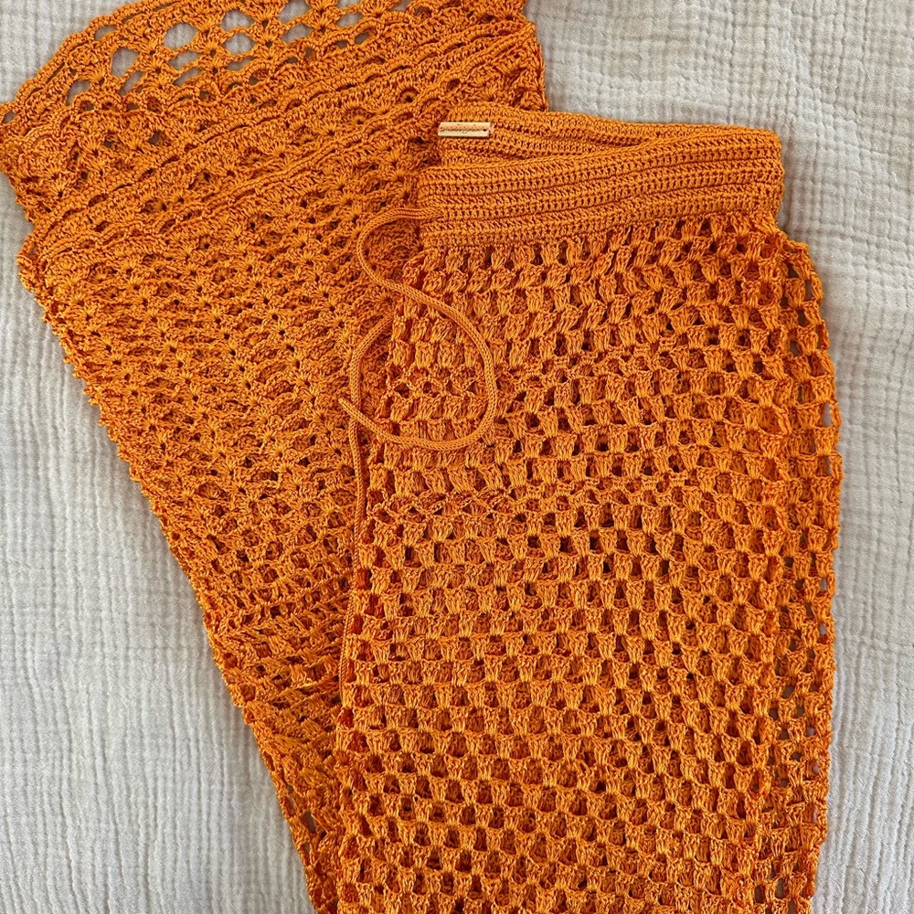 Cult Gaia Vibrant Orange Crochet Garment